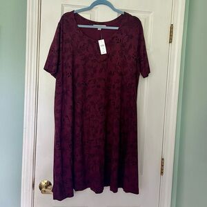 Floral Burgundy Dress LOFT Plus | Burgundy Vine Dress | Size 16/18 | NWT